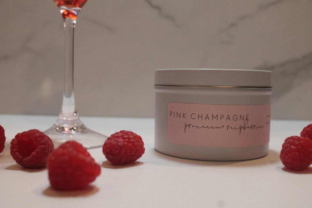 Pink Champagne- Tin Candle