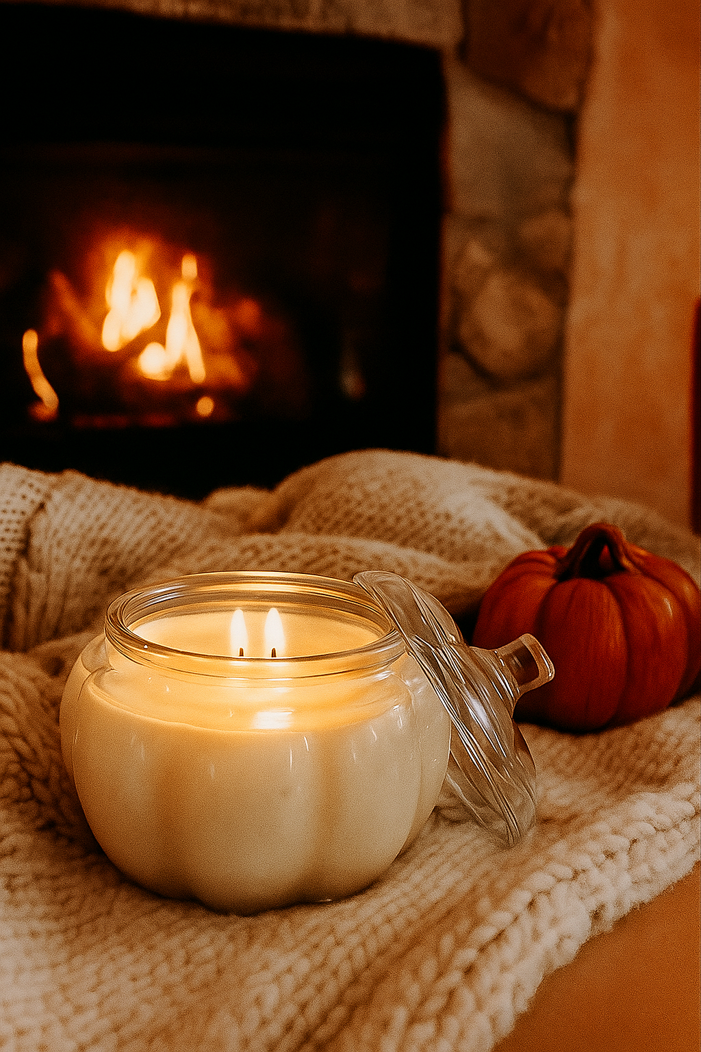 Clear Pumpkin Decor Candle-15 Oz